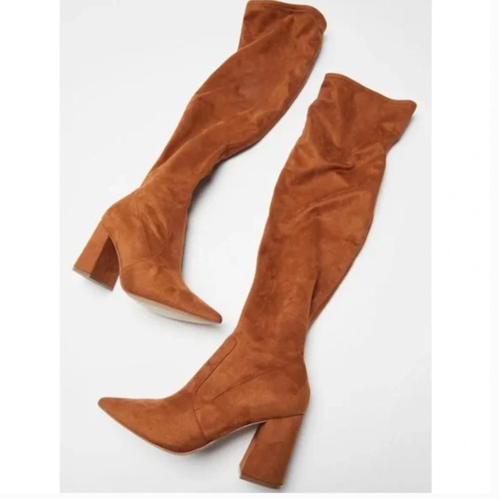 Steve Madden Tava Over the Knee Suede Boot Size 8.5 Cognac